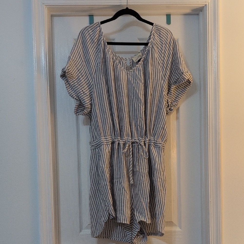 Universal Thread Blue and White Striped Blouse